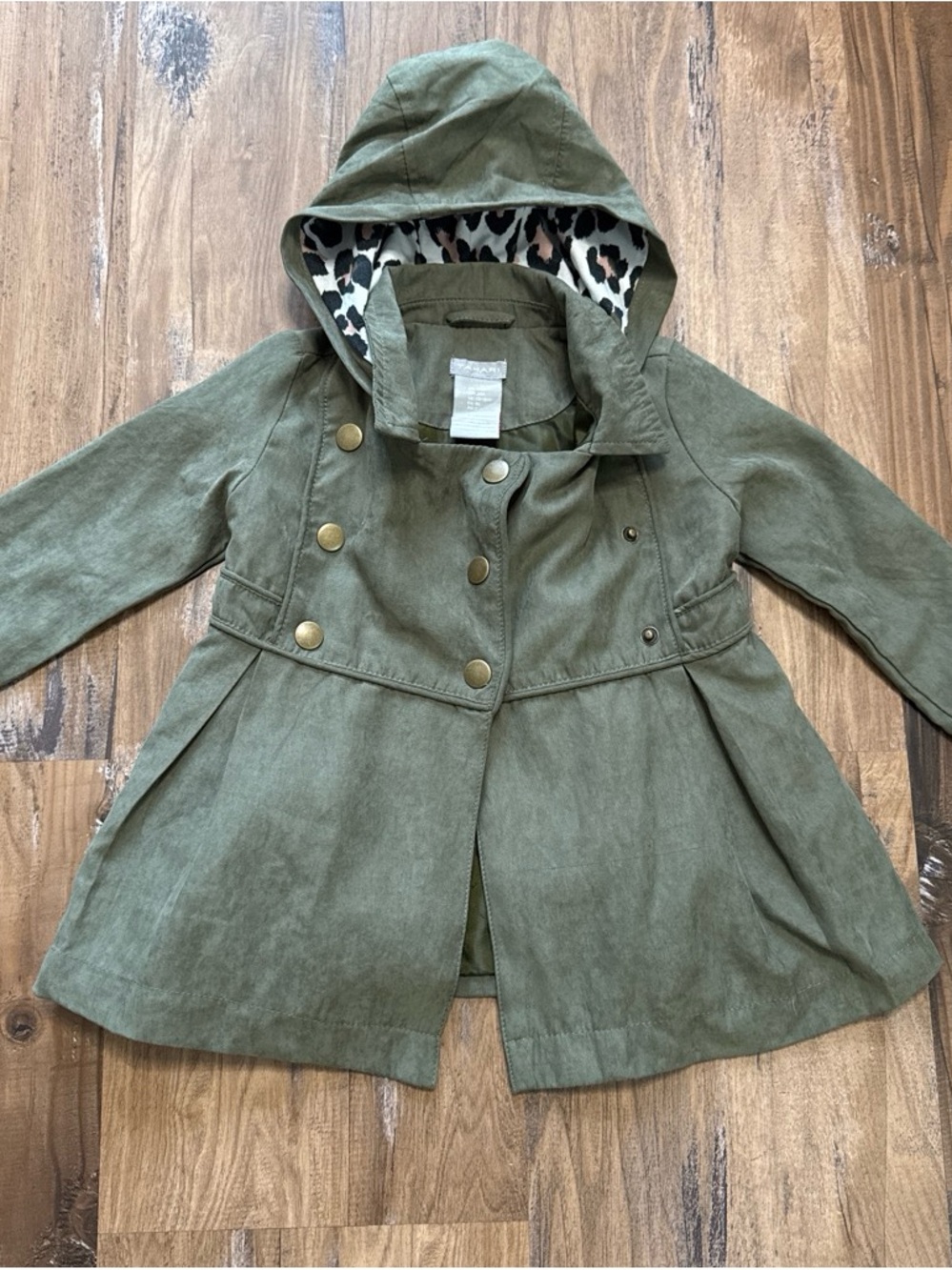Girls' Tahari Olive Green Hooded Coat